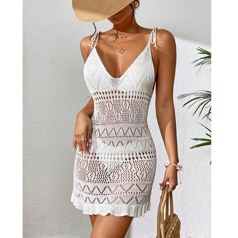 Vestido Blanco Escote V “Arena Suave”